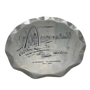 Vintage 1965 Stix Baer & Fuller St Louis Arch Bi-Centennial Silver Platter